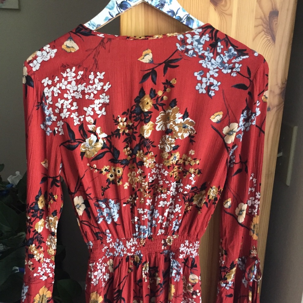 Band of Gypsies Orange Floral Romper, Size XS - Picture 7 of 8